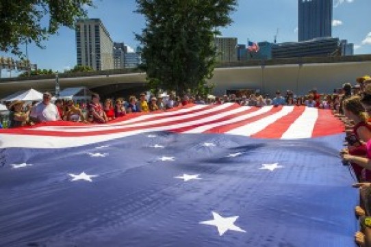 Flag raising on July 4th